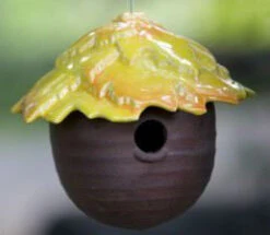 Gourd Bird Feeder -Bird Haven Outlet Store yellow leaf detail